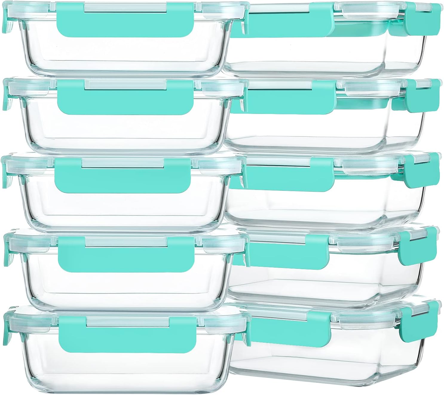Glass Meal Prep Containers, Glass Food Storage Containers with lids, Lunch Containers -Pack of 10 (22 oz) Glass Meal Prep Containers, Glass Food Storage Containers with lids, Lunch Containers -Pack of 10 (22 oz)